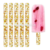 10 bâtonnets de glace en acrylique à paillettes réutilisables Or 11.5 CM